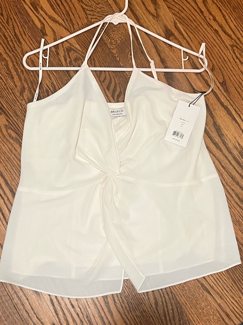 Bailey 44 Ivory Twist-Front Spaghetti Strap Tank NWT